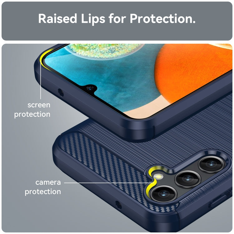 For Samsung Galaxy A14 5G Brushed Texture Carbon Fiber TPU Phone Case