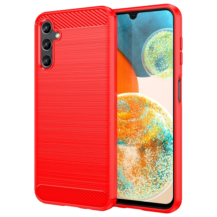 For Samsung Galaxy A14 5G Brushed Texture Carbon Fiber TPU Phone Case