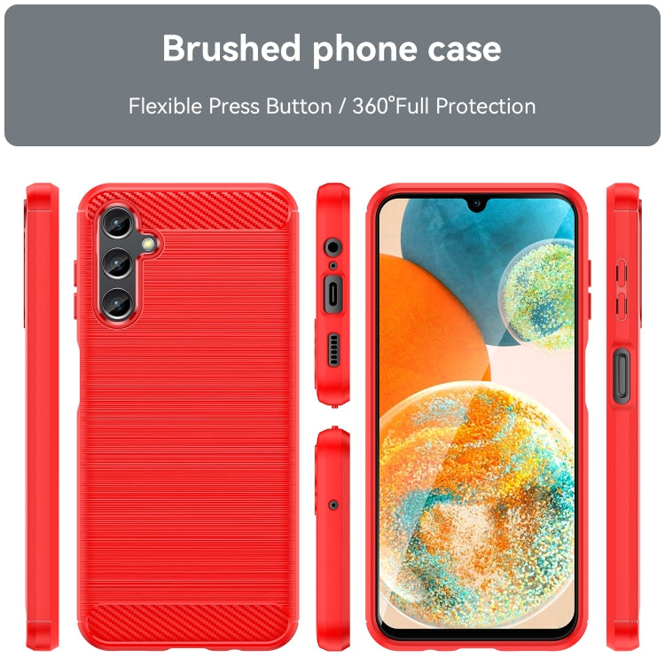 For Samsung Galaxy A14 5G Brushed Texture Carbon Fiber TPU Phone Case
