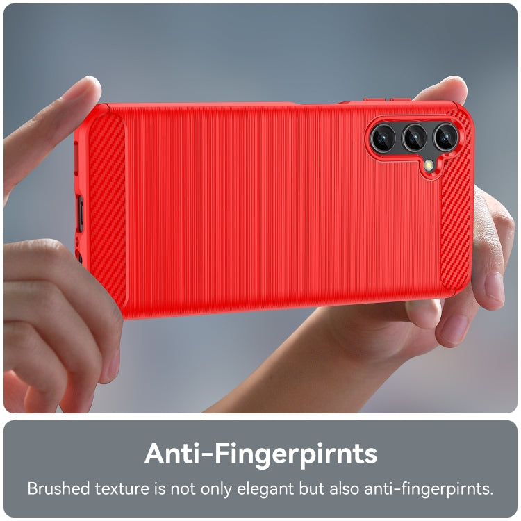 For Samsung Galaxy A14 5G Brushed Texture Carbon Fiber TPU Phone Case