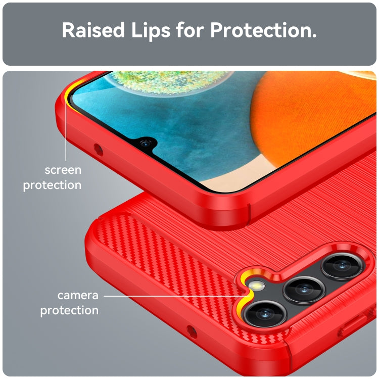 For Samsung Galaxy A14 5G Brushed Texture Carbon Fiber TPU Phone Case