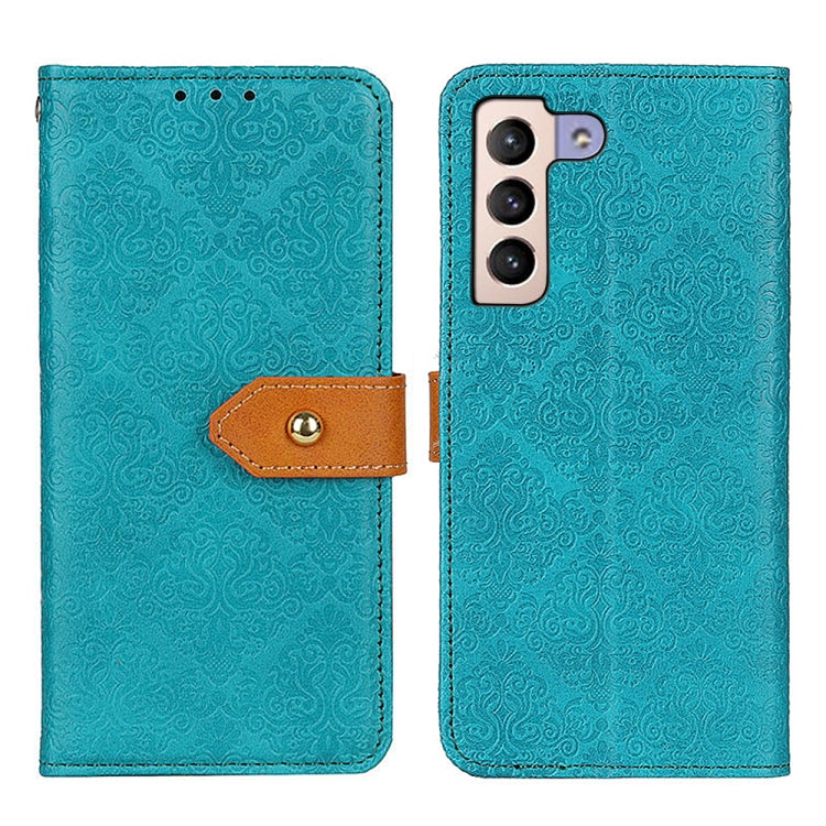 For Samsung Galaxy S23+ 5G European Floral Embossed Copper Buckle PU Phone Case