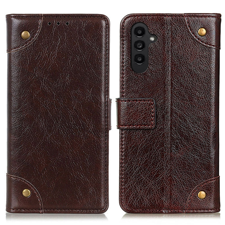 For Samsung Galaxy A14 5G Copper Buckle Nappa Texture Horizontal Flip Leather Phone Case