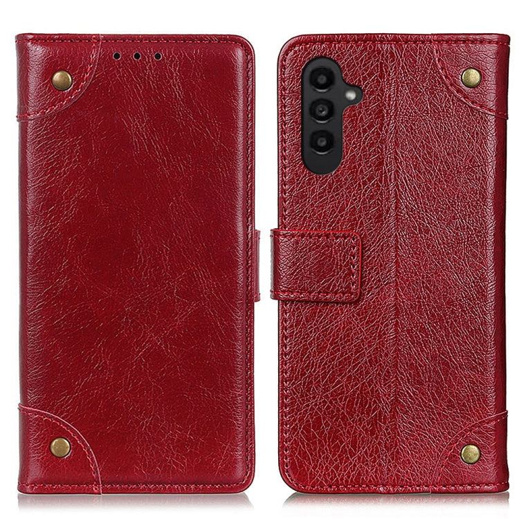 For Samsung Galaxy A14 5G Copper Buckle Nappa Texture Horizontal Flip Leather Phone Case