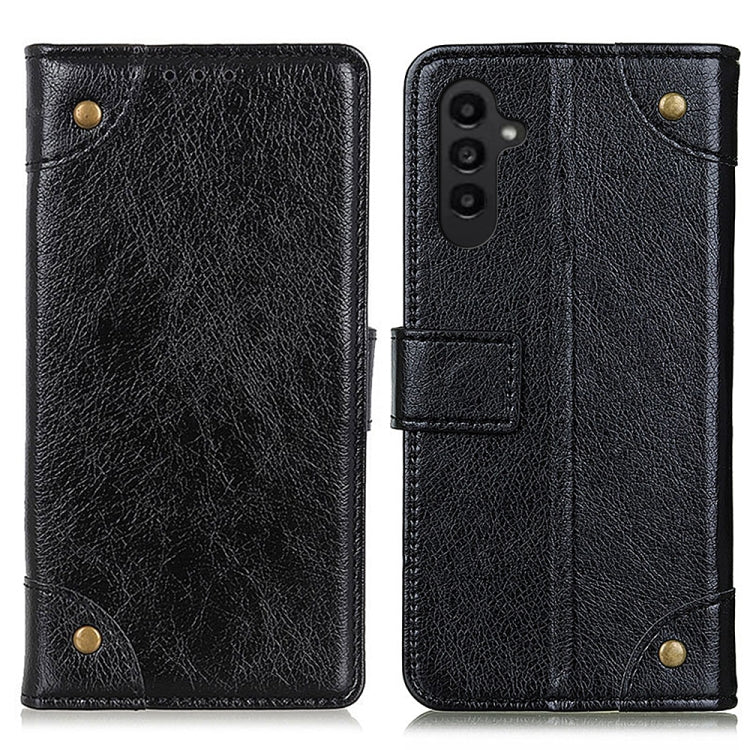For Samsung Galaxy A14 5G Copper Buckle Nappa Texture Horizontal Flip Leather Phone Case