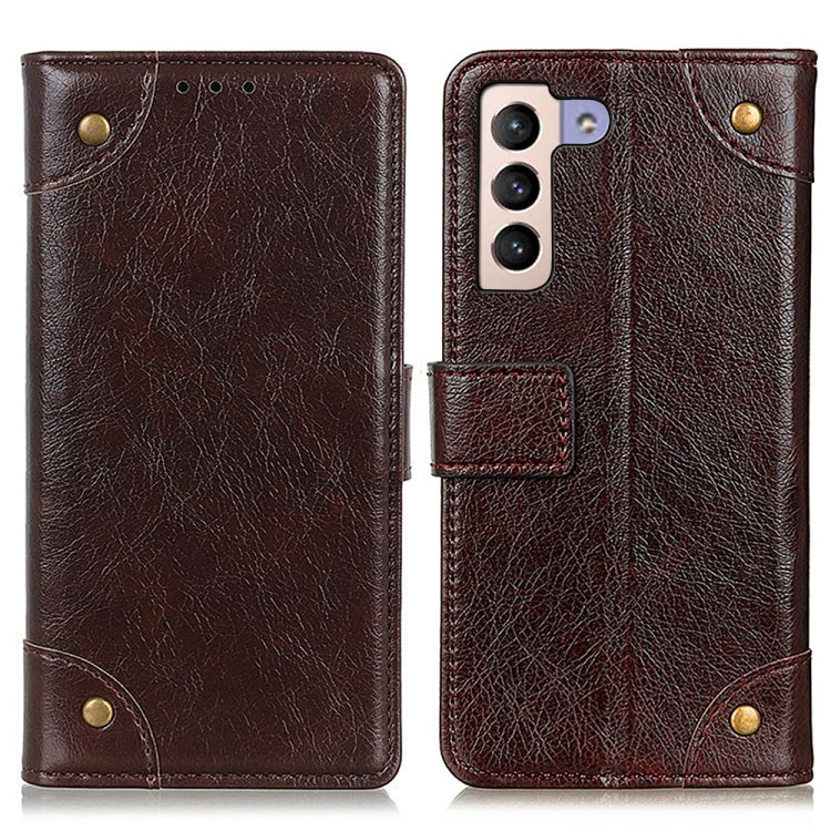 For Samsung Galaxy S23+ 5G Copper Buckle Nappa Texture Horizontal Flip Leather Phone Case