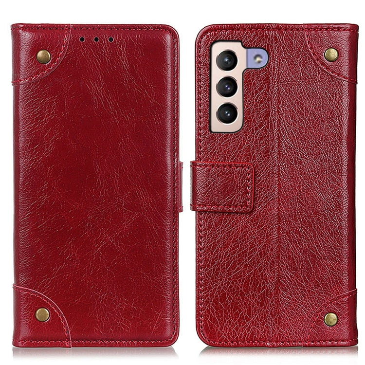For Samsung Galaxy S23+ 5G Copper Buckle Nappa Texture Horizontal Flip Leather Phone Case