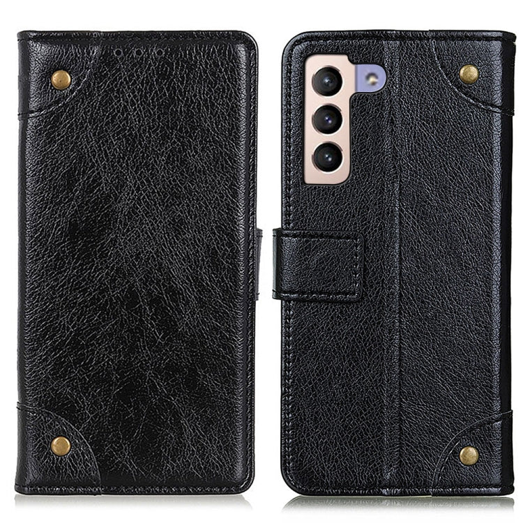 For Samsung Galaxy S23+ 5G Copper Buckle Nappa Texture Horizontal Flip Leather Phone Case