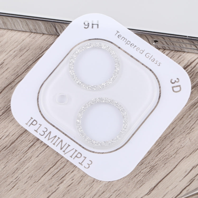 For iPhone 14 Glitter Ring Tempered Glass Camera Lens Film