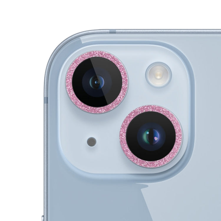 For iPhone 14 Glitter Ring Tempered Glass Camera Lens Film