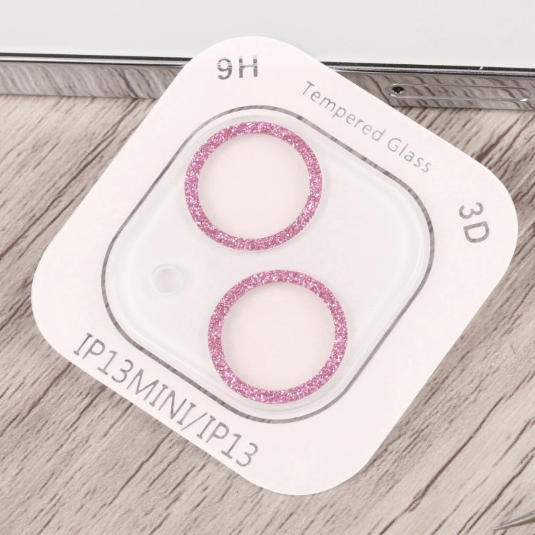 For iPhone 14 Glitter Ring Tempered Glass Camera Lens Film