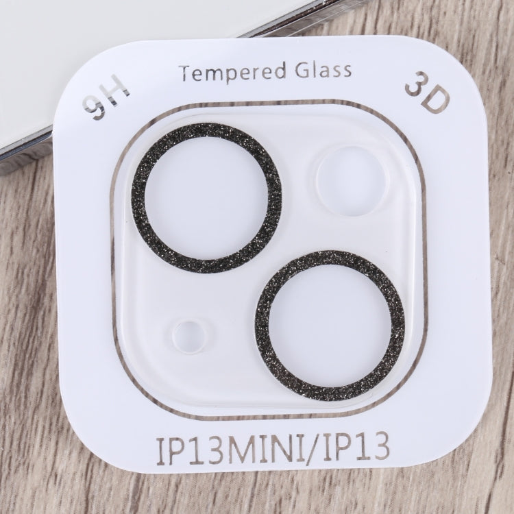 For iPhone 14 Plus Glitter Ring Tempered Glass Camera Lens Film