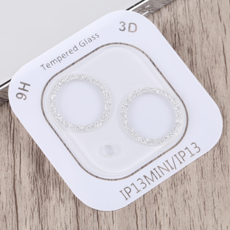 For iPhone 14 Plus Glitter Ring Tempered Glass Camera Lens Film