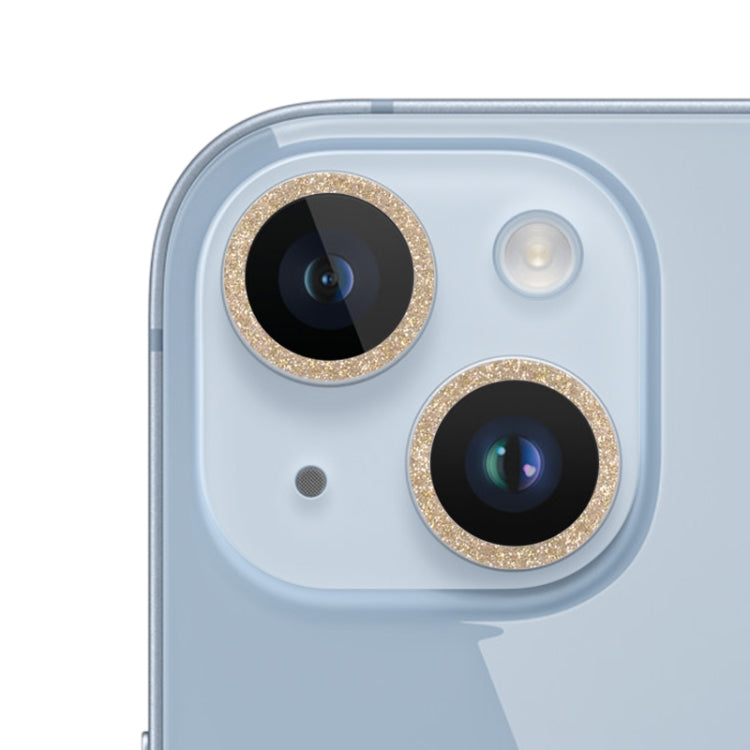 For iPhone 14 Plus Glitter Ring Tempered Glass Camera Lens Film
