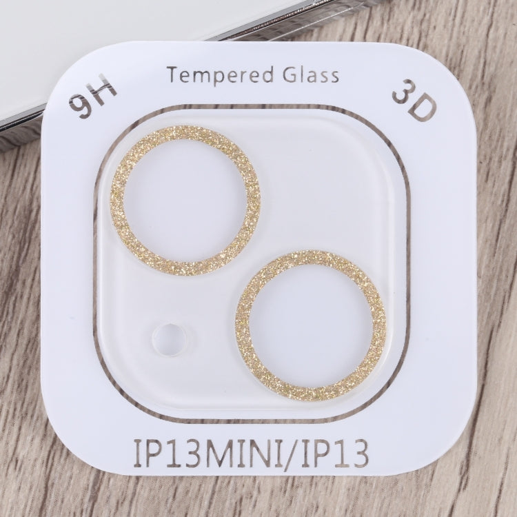 For iPhone 14 Plus Glitter Ring Tempered Glass Camera Lens Film