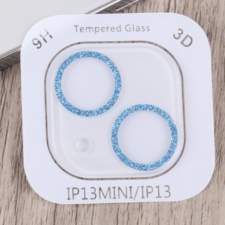 For iPhone 14 Plus Glitter Ring Tempered Glass Camera Lens Film
