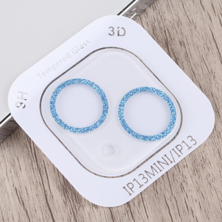 For iPhone 14 Plus Glitter Ring Tempered Glass Camera Lens Film