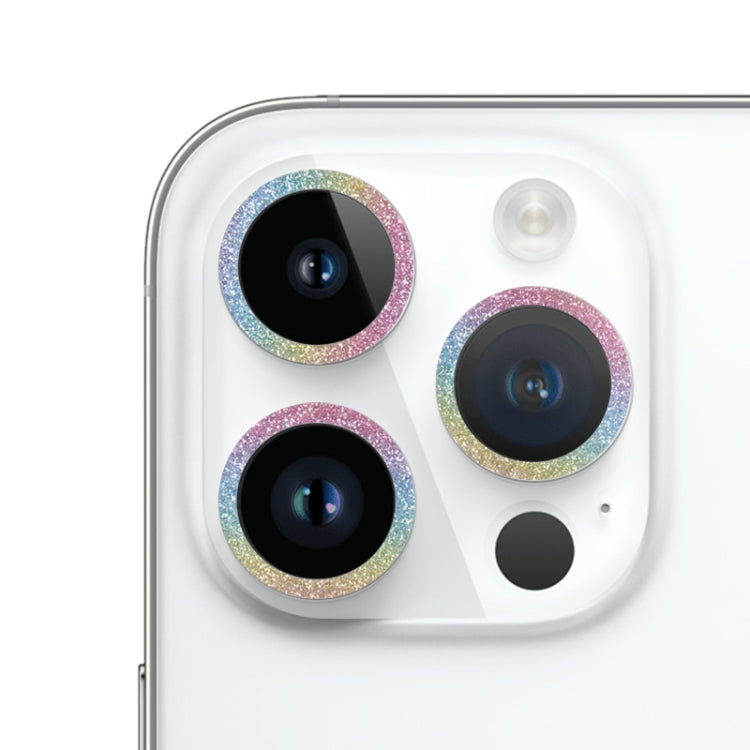 For iPhone 14 Pro Glitter Ring Tempered Glass Camera Lens Film