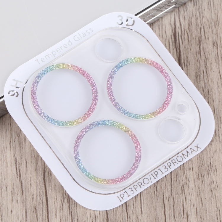 For iPhone 14 Pro Glitter Ring Tempered Glass Camera Lens Film