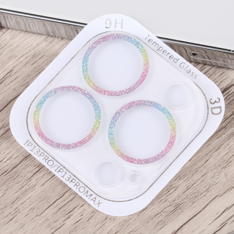 For iPhone 14 Pro Glitter Ring Tempered Glass Camera Lens Film