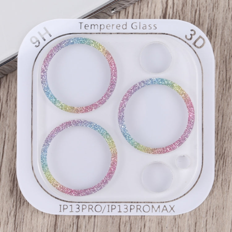 For iPhone 14 Pro Max Glitter Ring Tempered Glass Camera Lens Film