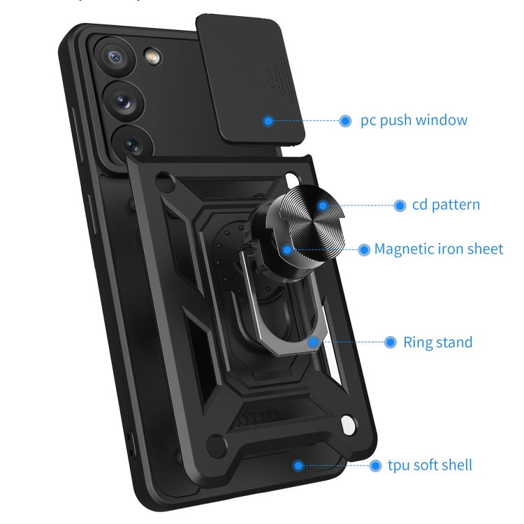 For Samsung Galaxy S23 5G Sliding Camera Cover Design TPU+PC Phone Case