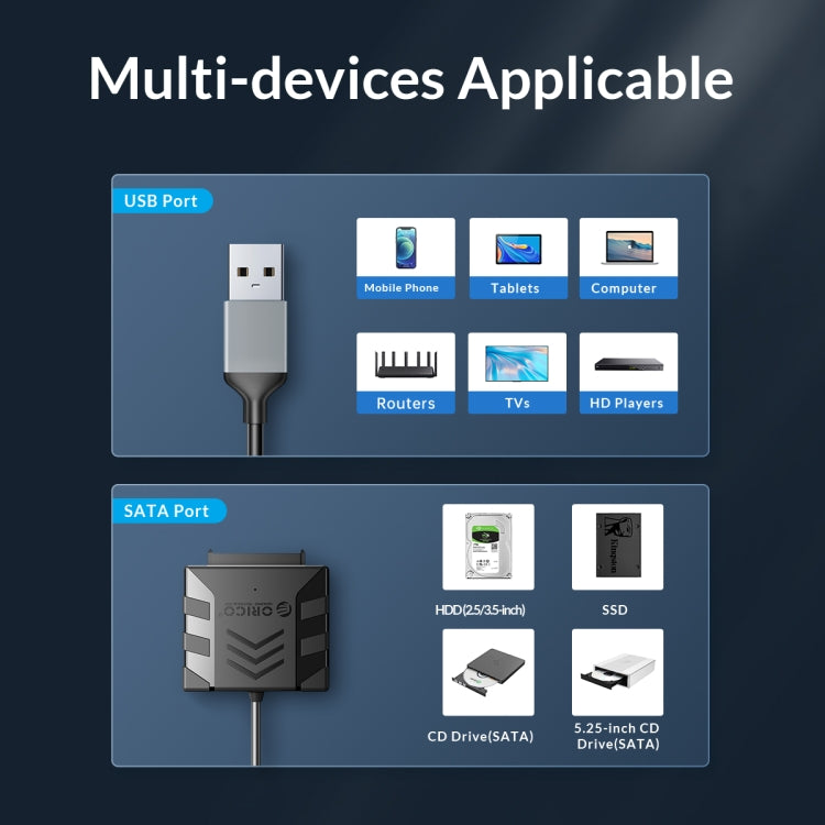 ORICO UTS1 USB 2.0 2.5-inch SATA HDD Adapter with Silcone Case, Cable Length:1m