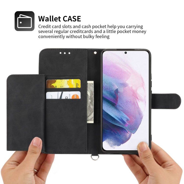 For Samsung Galaxy S21 Ultra 5G Skin-feel Flowers Embossed Wallet Leather Phone Case