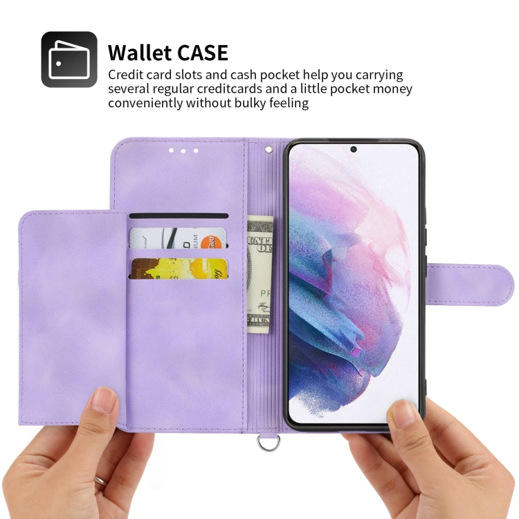 For Samsung Galaxy S21 Ultra 5G Skin-feel Flowers Embossed Wallet Leather Phone Case