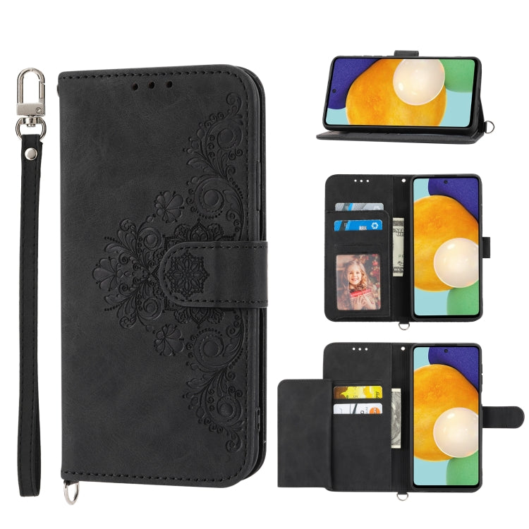 For Samsung Galaxy S20 FE Skin-feel Flowers Embossed Wallet Leather Phone Case