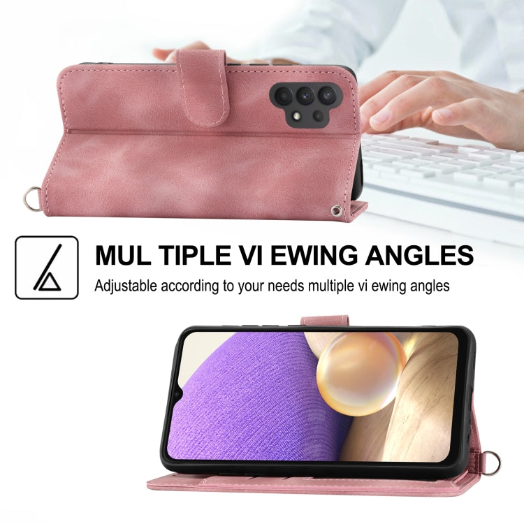 For Samsung Galaxy A13 4G / 5G Skin-feel Flowers Embossed Wallet Leather Phone Case