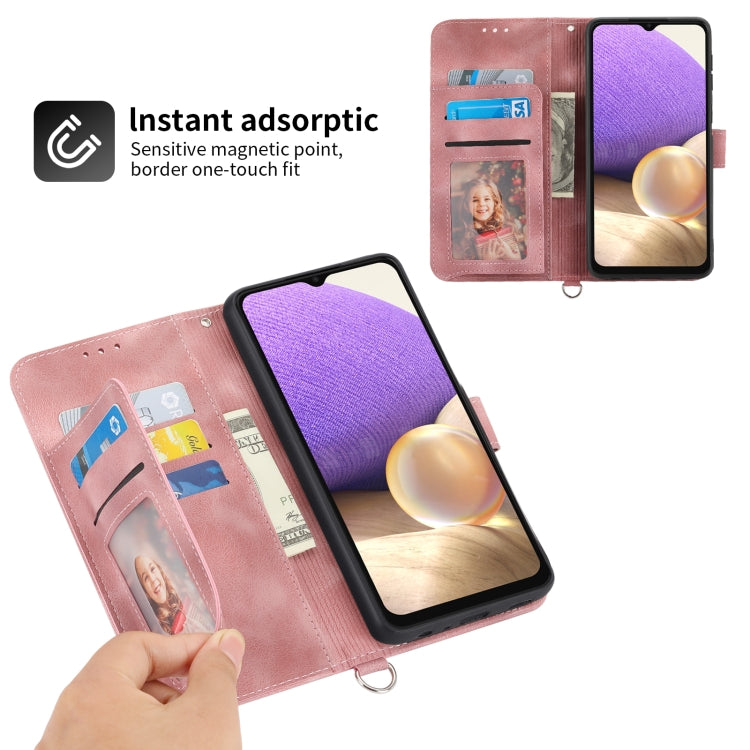 For Samsung Galaxy A13 4G / 5G Skin-feel Flowers Embossed Wallet Leather Phone Case
