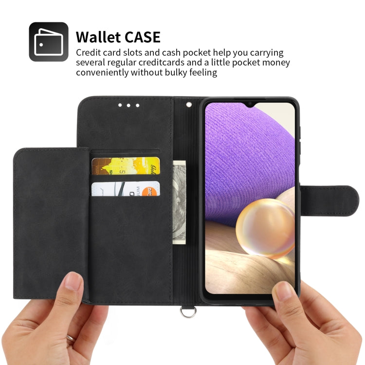 For Samsung Galaxy A32 4G Skin-feel Flowers Embossed Wallet Leather Phone Case