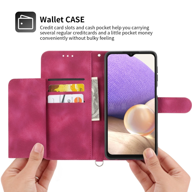 For Samsung Galaxy A32 4G Skin-feel Flowers Embossed Wallet Leather Phone Case