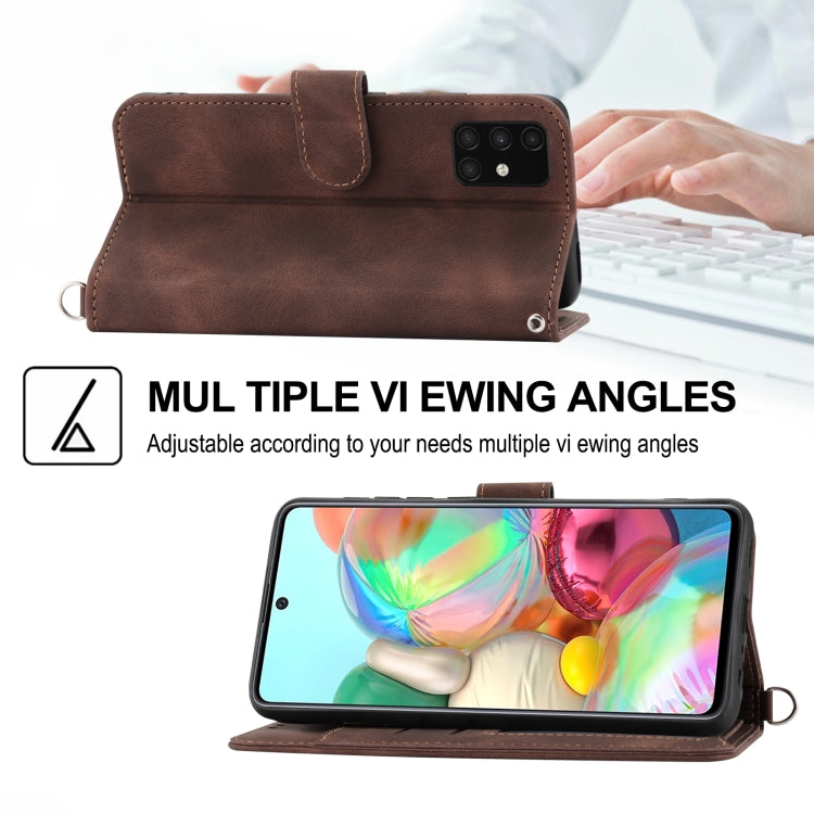 For Samsung Galaxy A03s 166 Skin-feel Flowers Embossed Wallet Leather Phone Case