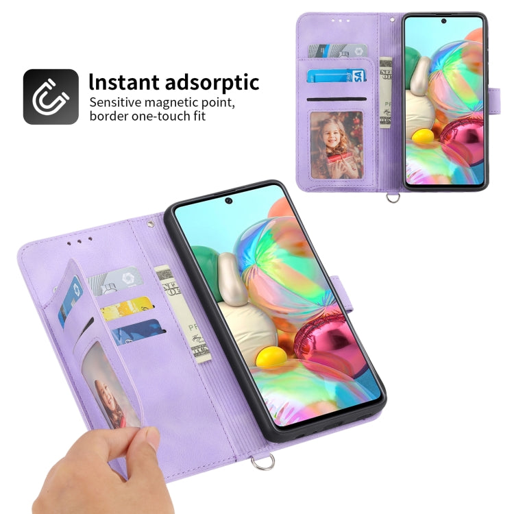 For Samsung Galaxy A03s 164 Skin-feel Flowers Embossed Wallet Leather Phone Case