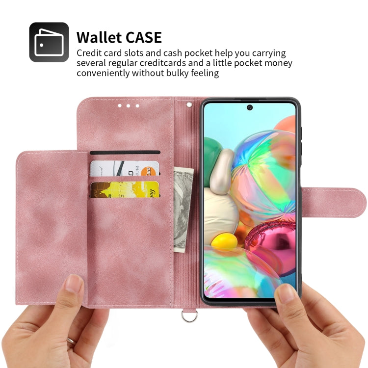 For Samsung Galaxy A71 4G Skin-feel Flowers Embossed Wallet Leather Phone Case