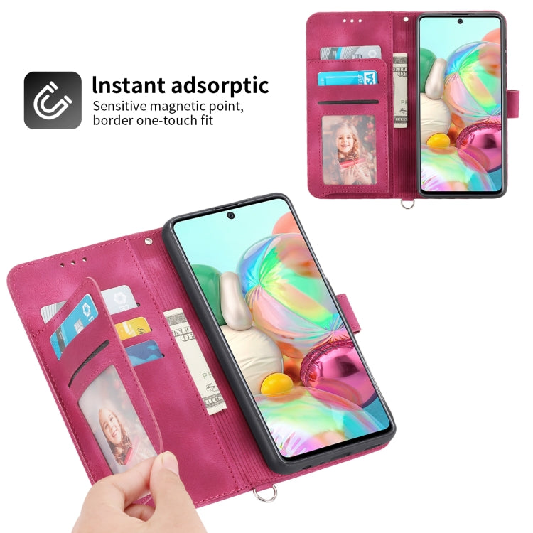 For Samsung Galaxy A71 4G Skin-feel Flowers Embossed Wallet Leather Phone Case