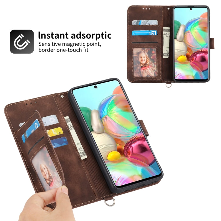 For Samsung Galaxy A71 4G Skin-feel Flowers Embossed Wallet Leather Phone Case