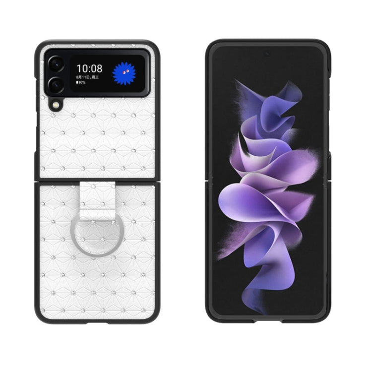For Samsung Galaxy Z Flip4 5G Flash Diamond Leather Phone Case