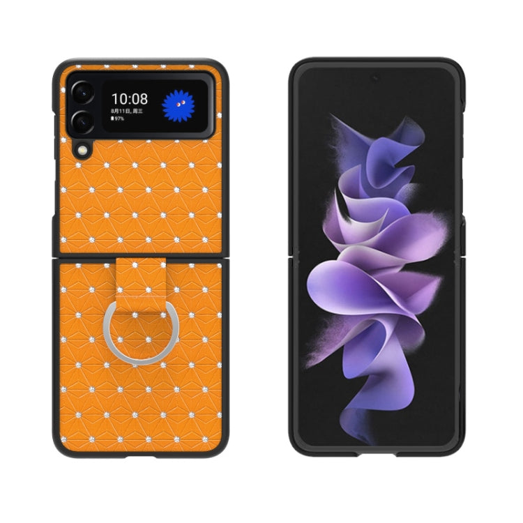 For Samsung Galaxy Z Flip4 5G Flash Diamond Leather Phone Case