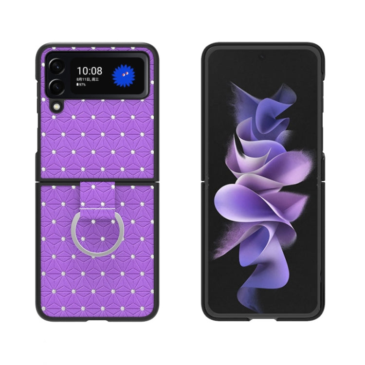 For Samsung Galaxy Z Flip4 5G Flash Diamond Leather Phone Case