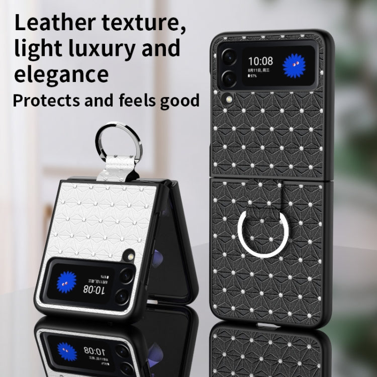 For Samsung Galaxy Z Flip4 5G Flash Diamond Leather Phone Case