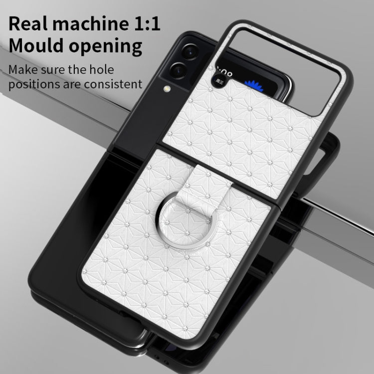 For Samsung Galaxy Z Flip4 5G Flash Diamond Leather Phone Case