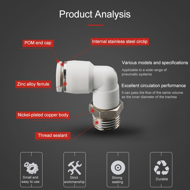 PL6-02 LAIZE 10pcs PL Elbow Pneumatic Quick Fitting Connector