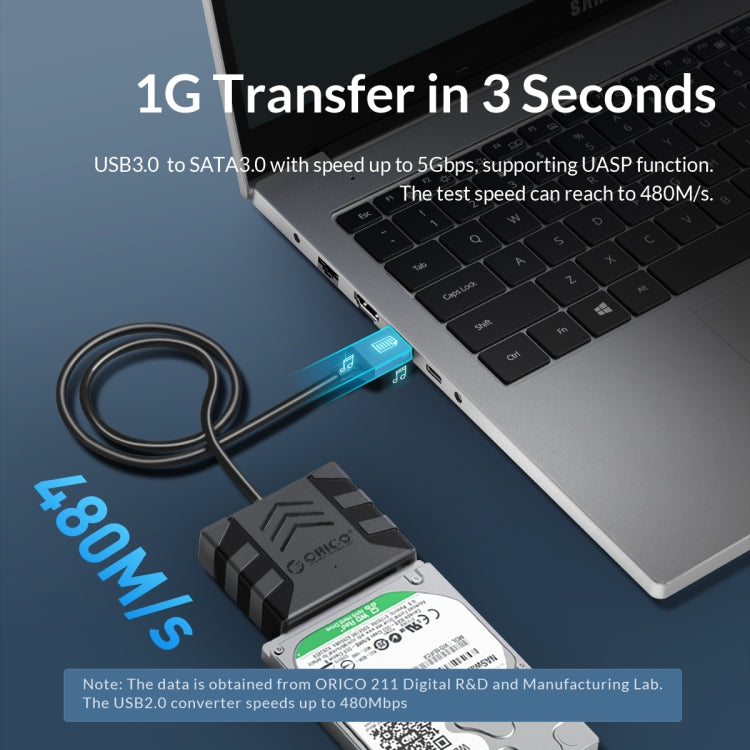 ORICO UTS1 USB 3.0 2.5-inch SATA HDD Adapter, Cable Length:0.3m