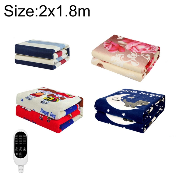 2x1.8m 220V Timing Temperature Adjustment Electric Blanket Smart Dual Control, Random Color Delivery(Woolen Blanket)