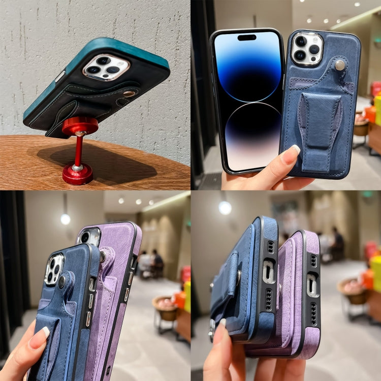 For iPhone 14 Plus Side Leather Rotation Card Holder Phone Case