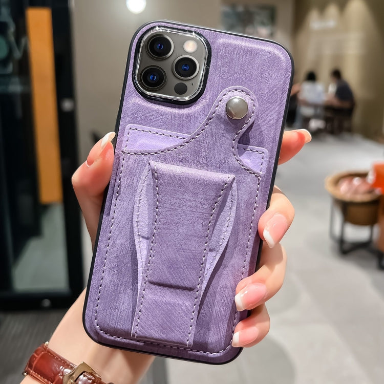 For iPhone 12 Pro Side Leather Rotation Card Holder Phone Case