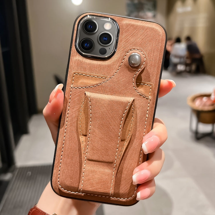 For iPhone 12 Pro Side Leather Rotation Card Holder Phone Case